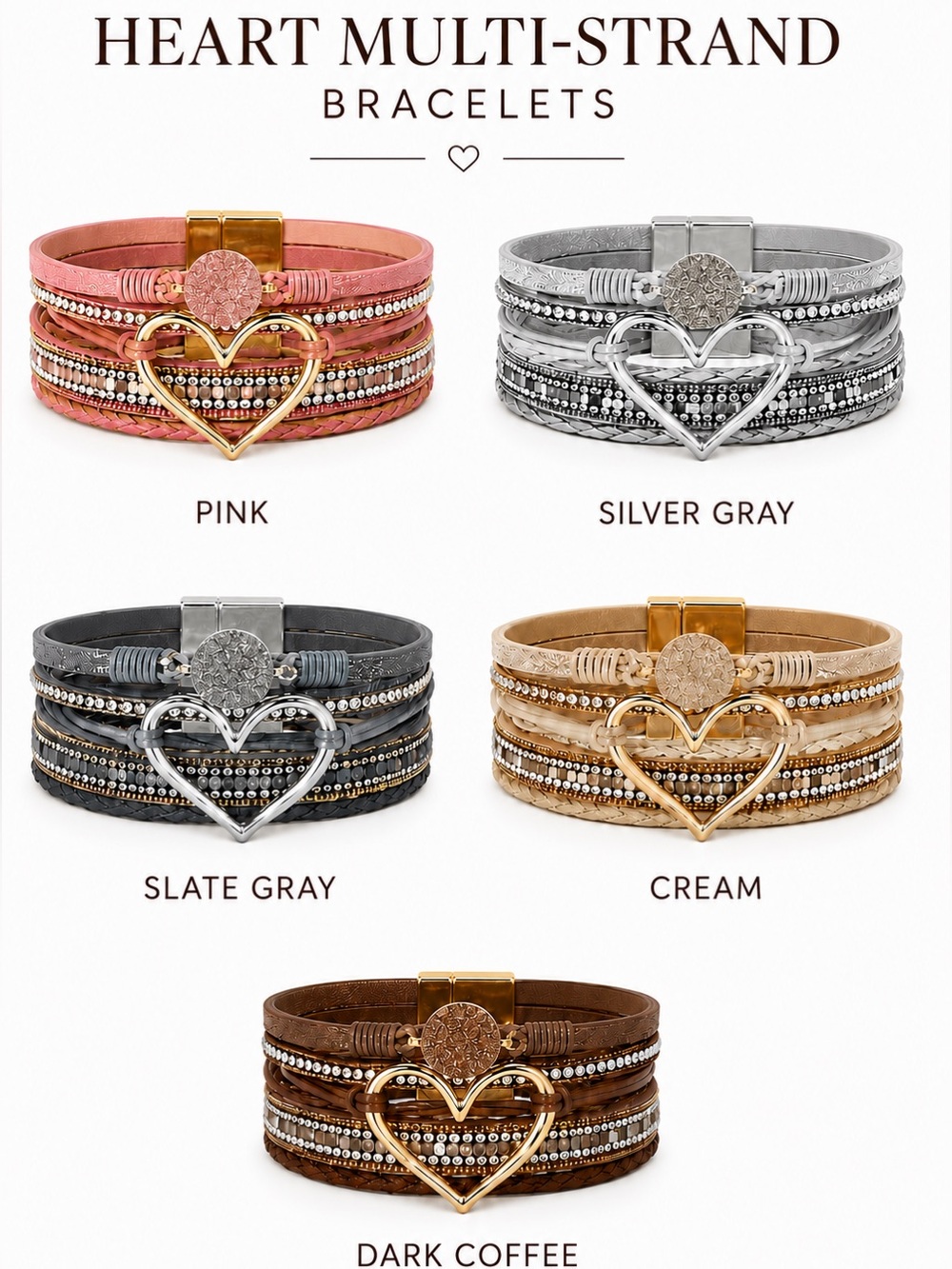 New Boho Bracelets Magnetic Closure